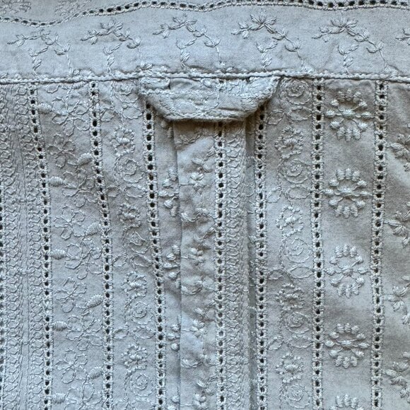 NWT Men's Gray Messagerie Brand Shirt with Subtle Floral Embroidery - Picture 7 of 12